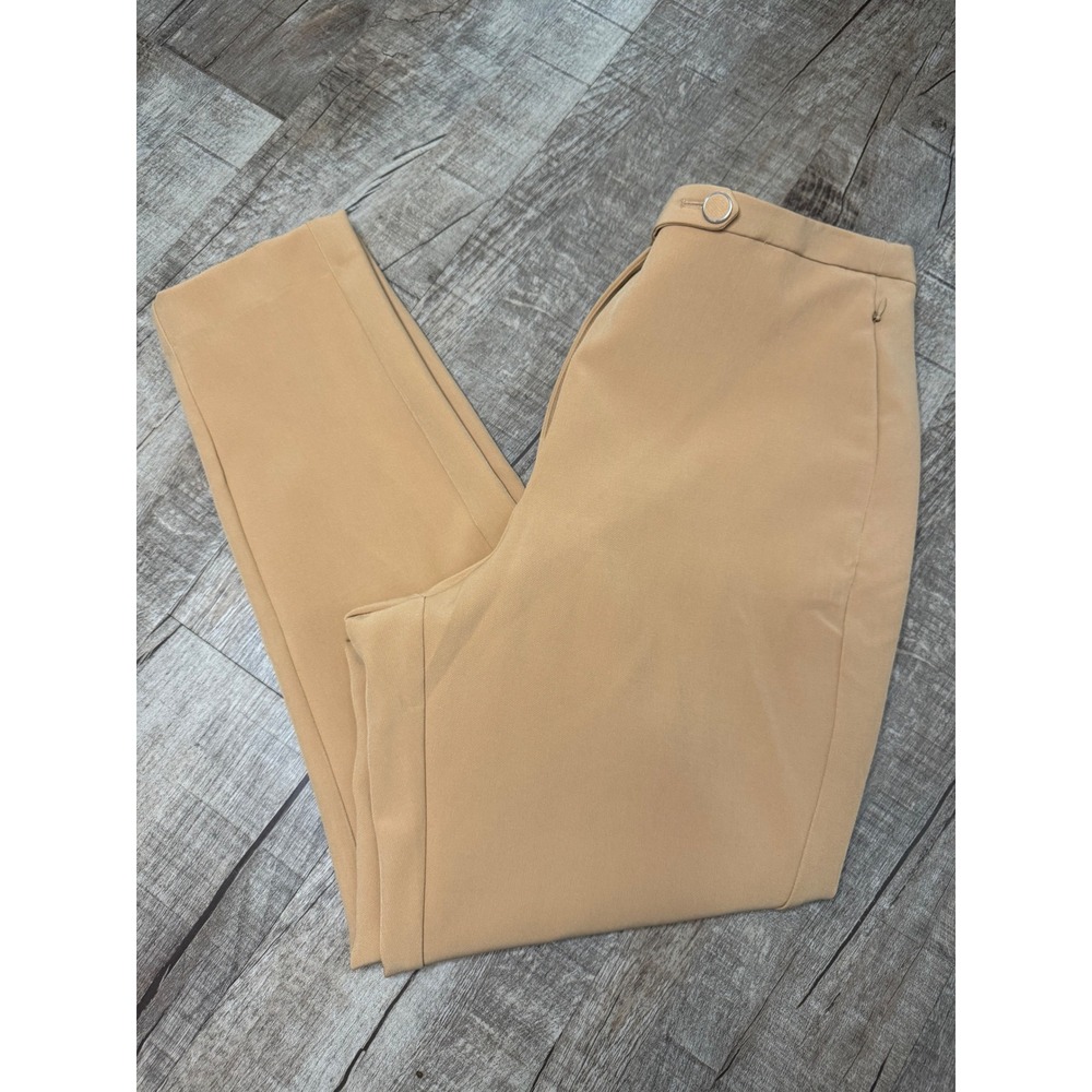 Womens Worthington Camel Tan Tapered Dress Pants Slim leg Trousers Size 14